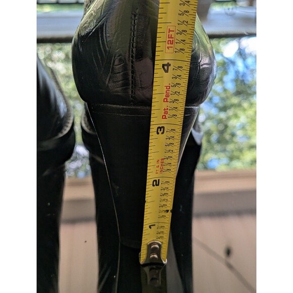 Antonio Melani Shoes Boot Womens 7.5 Black Leather Ankle Heel Western Rose Stamp - Picture 11 of 14